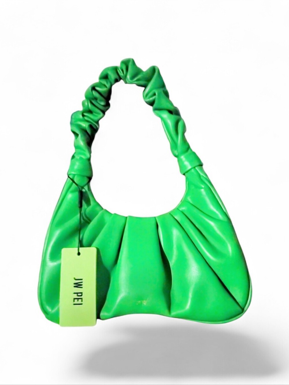 JW PEI Bright Green Ruched Shoulder Bag